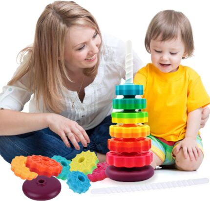 Rainbow Spinner Stacker™ - Cognitive Explorer Toy for Toddlers 12-36M
